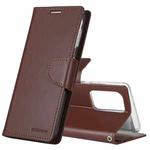 For Samsung Galaxy S21 Ultra 5G GOOSPERY Bravo Diary Crazy Horse Texture Horizontal Flip Leather Case With Bracket & Card Slot & Wallet(Brown)