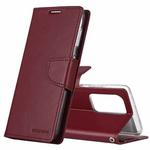 For Samsung Galaxy S21 Ultra 5G GOOSPERY Bravo Diary Crazy Horse Texture Horizontal Flip Leather Case With Bracket & Card Slot & Wallet(Wine Red)