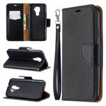 For Huawei Mate 30 Lite Litchi Texture Pure Color Horizontal Flip PU Leather Case with Holder & Card Slots & Wallet & Lanyard(Black)
