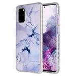 For Samsung Galaxy S20 Coloured Glaze Marble TPU + PC Protective Case(White)