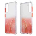 For Samsung Galaxy S21+ 5G Marble Texture TPU + PC Protective Case(Orange)