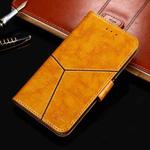For iPhone 12 Geometric Stitching Horizontal Flip TPU + PU Leather Case with Holder & Card Slots & Wallet(Yellow)