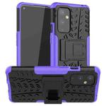 For OnePlus 9 Tire Texture Shockproof TPU+PC Protective Case with Holder(Purple)