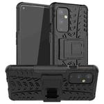 For OnePlus 9 Tire Texture Shockproof TPU+PC Protective Case with Holder(Black)