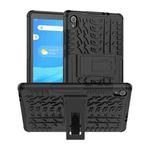 For Lenovo Tab M8 (2020) TB-8705F 8.0 inch Tire Texture Shockproof TPU+PC Protective Case with Holder(Black)