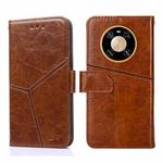 For Huawei Mate 40 Pro Geometric Stitching Horizontal Flip TPU + PU Leather Case with Holder & Card Slots & Wallet(Light Brown)