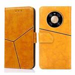 For Huawei Mate 40 Pro Geometric Stitching Horizontal Flip TPU + PU Leather Case with Holder & Card Slots & Wallet(Yellow)