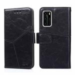 For Huawei P40 Geometric Stitching Horizontal Flip TPU + PU Leather Case with Holder & Card Slots & Wallet(Black)