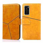 For Huawei P40 Geometric Stitching Horizontal Flip TPU + PU Leather Case with Holder & Card Slots & Wallet(Yellow)