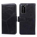 For Huawei P40 Pro Geometric Stitching Horizontal Flip TPU + PU Leather Case with Holder & Card Slots & Wallet(Black)