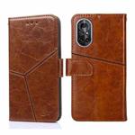 For Huawei nova 8 5G Geometric Stitching Horizontal Flip TPU + PU Leather Case with Holder & Card Slots & Wallet(Light Brown)