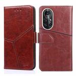 For Huawei nova 8 Pro 5G Geometric Stitching Horizontal Flip TPU + PU Leather Case with Holder & Card Slots & Wallet(Dark Brown)