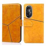 For Huawei nova 8 Pro 5G Geometric Stitching Horizontal Flip TPU + PU Leather Case with Holder & Card Slots & Wallet(Yellow)