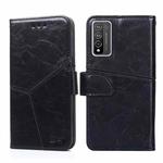 For Huawei Honor 10X Lite Geometric Stitching Horizontal Flip TPU + PU Leather Case with Holder & Card Slots & Wallet(Black)