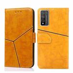 For Huawei Honor 10X Lite Geometric Stitching Horizontal Flip TPU + PU Leather Case with Holder & Card Slots & Wallet(Yellow)