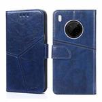 For Huawei Y9a Geometric Stitching Horizontal Flip TPU + PU Leather Case with Holder & Card Slots & Wallet(Blue)