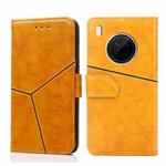 For Huawei Y9a Geometric Stitching Horizontal Flip TPU + PU Leather Case with Holder & Card Slots & Wallet(Yellow)