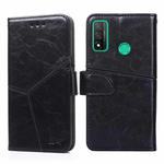 For Huawei P smart 2020 Geometric Stitching Horizontal Flip TPU + PU Leather Case with Holder & Card Slots & Wallet(Black)