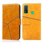 For Huawei P smart 2020 Geometric Stitching Horizontal Flip TPU + PU Leather Case with Holder & Card Slots & Wallet(Yellow)