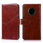 For Huawei Mate 30 Geometric Stitching Horizontal Flip TPU + PU Leather Case with Holder & Card Slots & Wallet(Dark Brown)