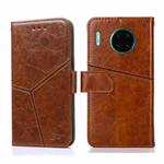 For Huawei Mate 30 Pro Geometric Stitching Horizontal Flip TPU + PU Leather Case with Holder & Card Slots & Wallet(Light Brown)