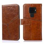 For Huawei Mate 30 Lite Geometric Stitching Horizontal Flip TPU + PU Leather Case with Holder & Card Slots & Wallet(Light Brown)