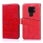 For Huawei Mate 30 Lite Geometric Stitching Horizontal Flip TPU + PU Leather Case with Holder & Card Slots & Wallet(Red)