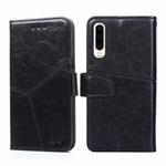 For Huawei P30 Geometric Stitching Horizontal Flip TPU + PU Leather Case with Holder & Card Slots & Wallet(Black)