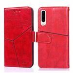 For Huawei P30 Geometric Stitching Horizontal Flip TPU + PU Leather Case with Holder & Card Slots & Wallet(Red)