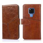 For Huawei Mate 20 Geometric Stitching Horizontal Flip TPU + PU Leather Case with Holder & Card Slots & Wallet(Light Brown)