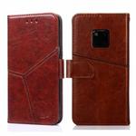 For Huawei Mate 20 Pro Geometric Stitching Horizontal Flip TPU + PU Leather Case with Holder & Card Slots & Wallet(Dark Brown)