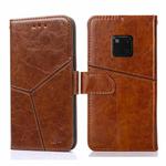 For Huawei Mate 20 Pro Geometric Stitching Horizontal Flip TPU + PU Leather Case with Holder & Card Slots & Wallet(Light Brown)