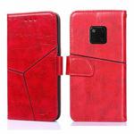 For Huawei Mate 20 Pro Geometric Stitching Horizontal Flip TPU + PU Leather Case with Holder & Card Slots & Wallet(Red)