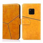 For Huawei Mate 20 Pro Geometric Stitching Horizontal Flip TPU + PU Leather Case with Holder & Card Slots & Wallet(Yellow)