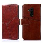 For Huawei Mate 20 lite Geometric Stitching Horizontal Flip TPU + PU Leather Case with Holder & Card Slots & Wallet(Dark Brown)