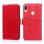 For Huawei P20 lite / nova 3e Geometric Stitching Horizontal Flip TPU + PU Leather Case with Holder & Card Slots & Wallet(Red)