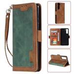 For Samsung Galaxy S21 Ultra 5G Retro Splicing Horizontal Flip Leather Case with Card Slots & Holder & Wallet(Green)