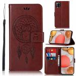 For Samsung Galaxy A42 5G Wind Chime Owl Embossing Pattern Horizontal Flip Leather Case, with Holder & Card Slots & Wallet(Brown)