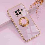 For OPPO Reno Ace2 6D Electroplating Full Coverage Silicone Protective Case with Magnetic Ring Holder(Light Purple)