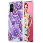 For Samsung Galaxy A71 5G 3D Electroplating Marble Pattern TPU Protective Case(Dark Purple)