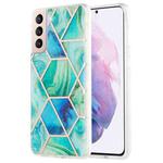 For Samsung Galaxy S21 Plus 5G 3D Electroplating Marble Pattern TPU Protective Case(Green)