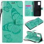 For OnePlus 8T 3D Butterflies Embossing Pattern Horizontal Flip Leather Case with Holder & Card Slot & Wallet(Green)