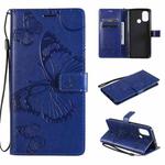 For OnePlus Nord N100 5G 3D Butterflies Embossing Pattern Horizontal Flip Leather Case with Holder & Card Slot & Wallet(Blue)