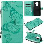 For Nokia 3.4 3D Butterflies Embossing Pattern Horizontal Flip Leather Case with Holder & Card Slot & Wallet(Green)