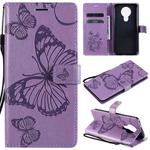 For Nokia 3.4 3D Butterflies Embossing Pattern Horizontal Flip Leather Case with Holder & Card Slot & Wallet(Purple)