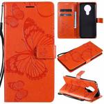 For Nokia 3.4 3D Butterflies Embossing Pattern Horizontal Flip Leather Case with Holder & Card Slot & Wallet(Orange)