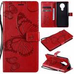 For Nokia 3.4 3D Butterflies Embossing Pattern Horizontal Flip Leather Case with Holder & Card Slot & Wallet(Red)