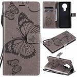 For Nokia 3.4 3D Butterflies Embossing Pattern Horizontal Flip Leather Case with Holder & Card Slot & Wallet(Grey)