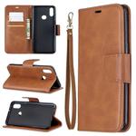 For Galaxy A10s Retro Lambskin Texture Pure Color Horizontal Flip PU Leather Case with Holder & Card Slots & Wallet & Lanyard(Brown)