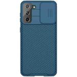 For Samsung Galaxy S21 Plus 5G NILLKIN Black Mirror Pro Series Camshield Full Coverage Dust-proof Scratch Resistant Phone Case(Blue)